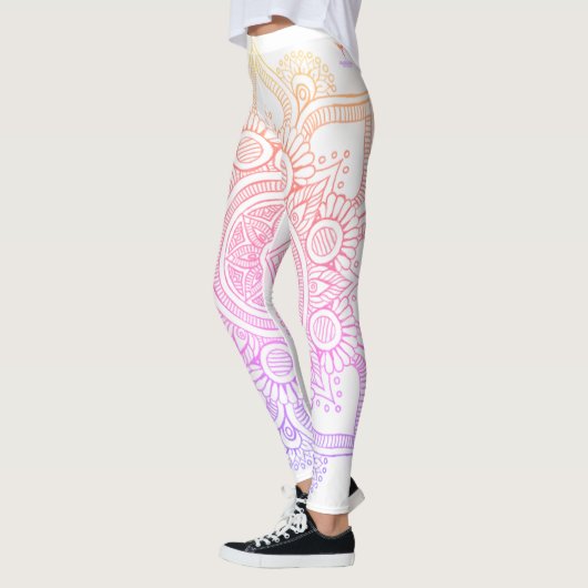 Mandala Flower - White en Rainbow Leggings (Links)