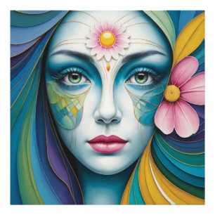 Mandala Flower Women Foto Afdruk