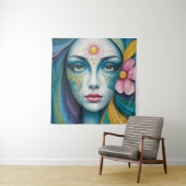 Mandala Flower Women Wandkleed (In situ)