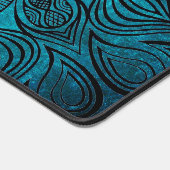 Mandala Flower Zen Cool Bright Vibrant Blauwgroen  Bureaumat (Hoek)