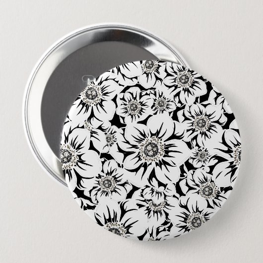 Mandala Flowers 6 Ronde Button 4,0 Cm (Voorkant /achterkant)