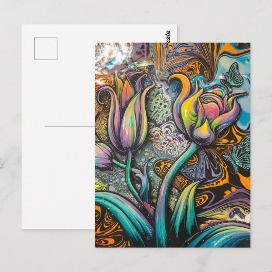 Mandala Flowers Briefkaart (Voorkant / Achterkant)