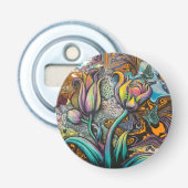 Mandala Flowers Button Flesopener (Voorkant)