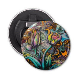 Mandala Flowers Button Flesopener