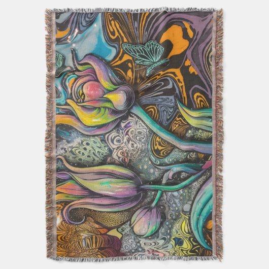 Mandala Flowers Deken (Voorkant Verticaal)