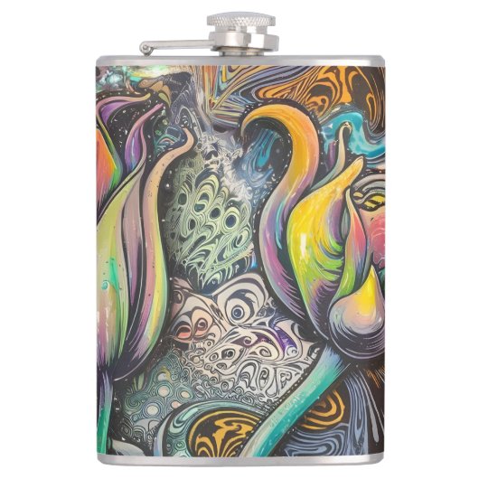 Mandala Flowers Heupfles (Voorkant)