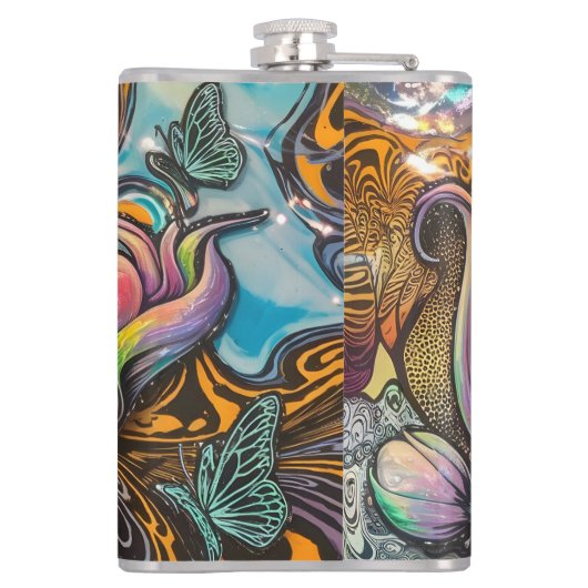 Mandala Flowers Heupfles (Achterkant)