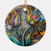 Mandala Flowers Keramisch Ornament (Voorkant)