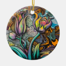 Mandala Flowers Keramisch Ornament