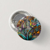 Mandala Flowers Ronde Button 3,2 Cm (Voorkant /achterkant)