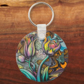 Mandala Flowers Sleutelhanger (Achterkant)