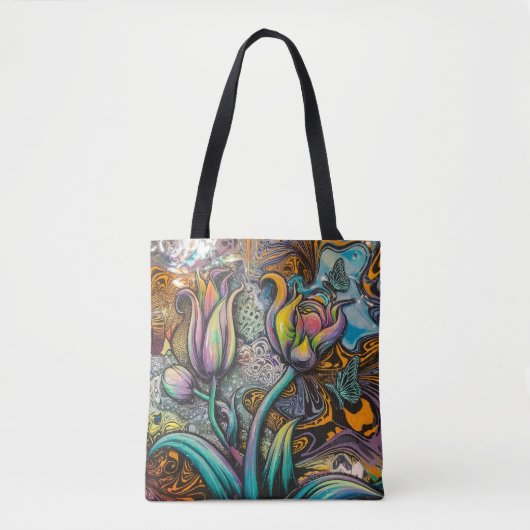 Mandala Flowers Tote Bag (Voorkant)