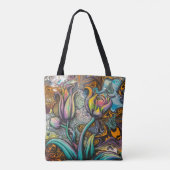 Mandala Flowers Tote Bag (Achterkant)