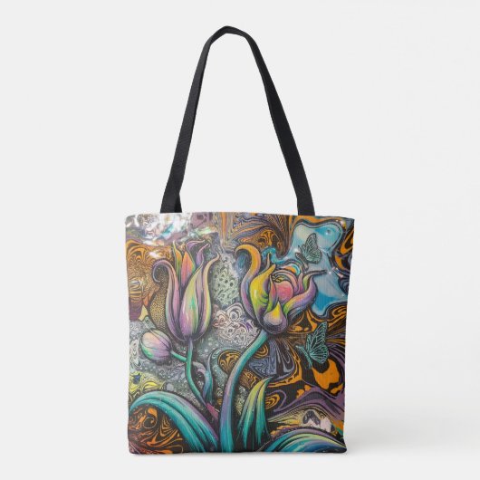 Mandala Flowers Tote Bag (Achterkant)