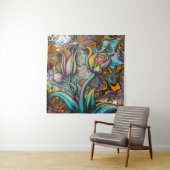 Mandala Flowers Wandkleed (In situ)