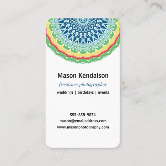 Mandala fotograaf visitekaartje (Voorkant)