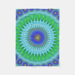 Mandala fractal fleece deken