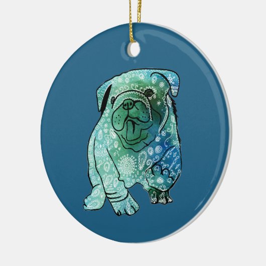 Mandala frans Bulldog Circle Ornament (Links)