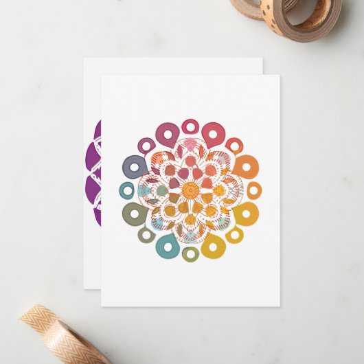 mandala Gamut Stuffed Notitiekaartje (Voorkant / Achterkant in situ)