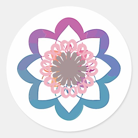 mandala Gamut-verf Ronde Sticker (Voorkant)