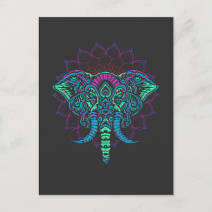 Mandala Ganesha Indian Elephant Animal Art Briefkaart