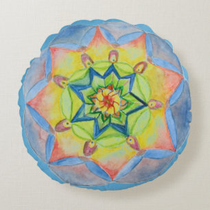 Mandala Geborsteld Polyester Ronde werpkussen Rond Kussen