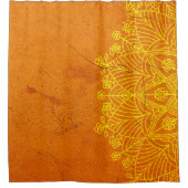 Mandala geel achtergrondontwerp douchegordijn (Voorkant)