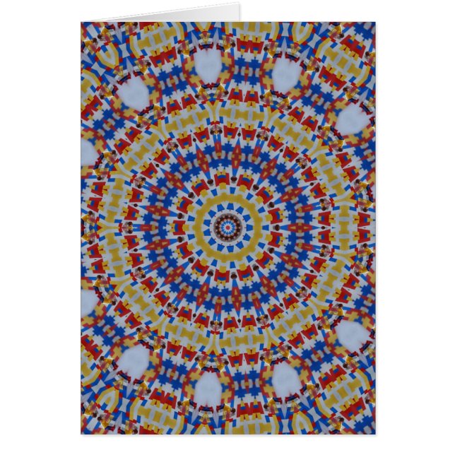 Mandala geel blauw (Voorkant)