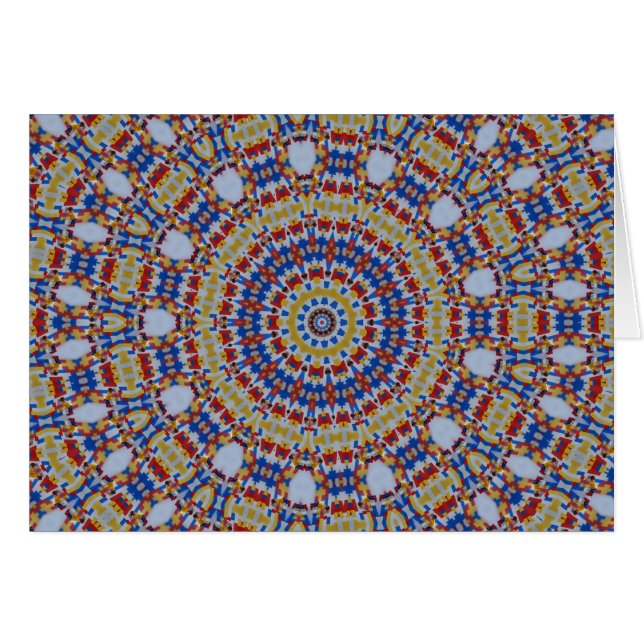 Mandala geel blauw (Voorkant Horizontaal)