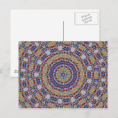 Mandala geel blauw briefkaart (Voorkant / Achterkant)
