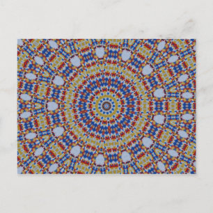 Mandala geel blauw briefkaart