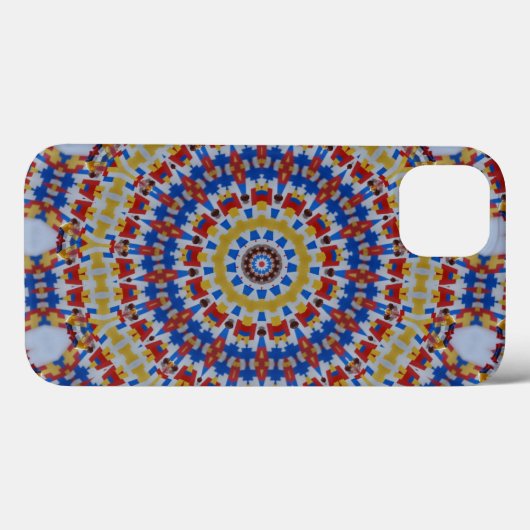 Mandala geel blauw Case-Mate iPhone case (Achterkant (horizontaal))
