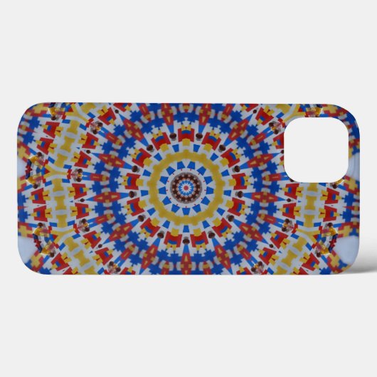Mandala geel blauw Case-Mate iPhone case (Achterkant (horizontaal))