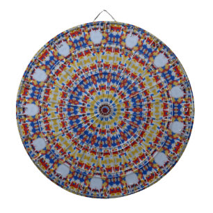 Mandala geel blauw dartbord