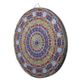Mandala geel blauw dartbord (Voorkant Rechts)