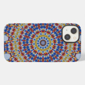 Mandala geel blauw iPhone hoesje (Achterkant horizontaal)