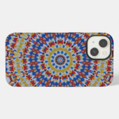 Mandala geel blauw iPhone hoesje (Achterkant horizontaal)