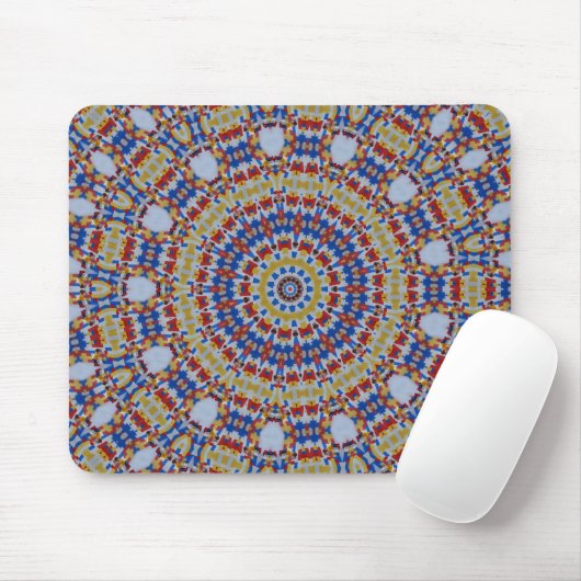 Mandala geel blauw muismat (Met muis)