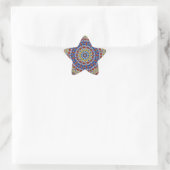 Mandala geel blauw ster sticker (Tas)