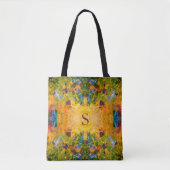 Mandala geel groen goud tote bag (Voorkant)