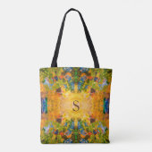 Mandala geel groen goud tote bag (Achterkant)