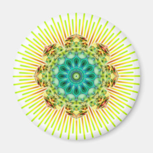 Mandala geel groen   Maak uw eigen achtergrond Magneet