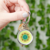 Mandala geel groen | Maak uw eigen achtergrond Sleutelhanger (Hand)