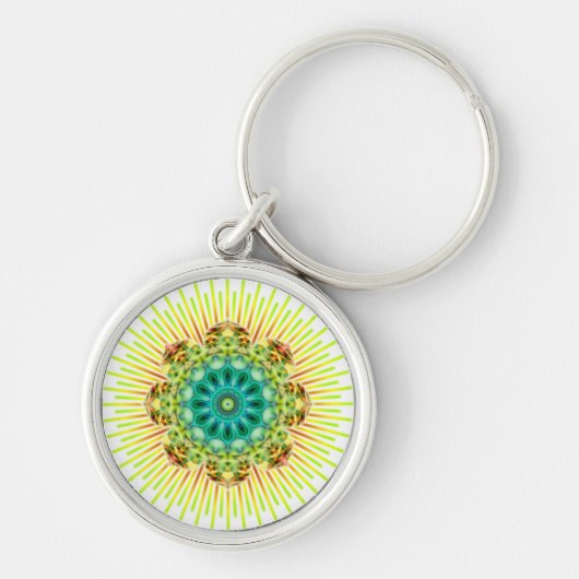 Mandala geel groen | Maak uw eigen achtergrond Sleutelhanger (Voorkant)