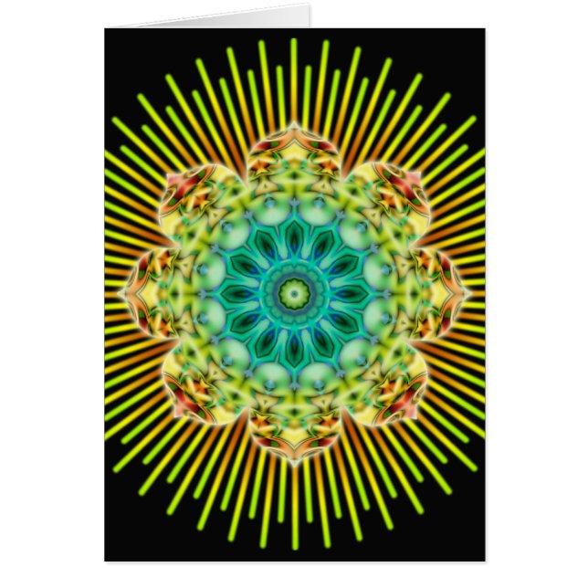 Mandala geel groen | zwart (Voorkant)