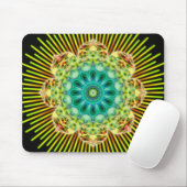 Mandala geel groen | zwart muismat (Met muis)