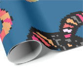 Mandala gekleurd op een gele achtergrond. Uitnodig Cadeaupapier (Rol Hoek)