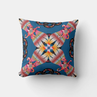 Mandala gekleurd op een gele achtergrond. Uitnodig Kussen