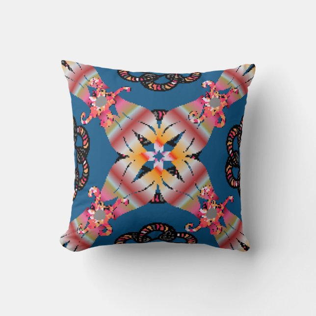 Mandala gekleurd op een gele achtergrond. Uitnodig Kussen (Voorkant)