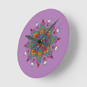 "Mandala" gekleurd Ronde Klok (Hoek)